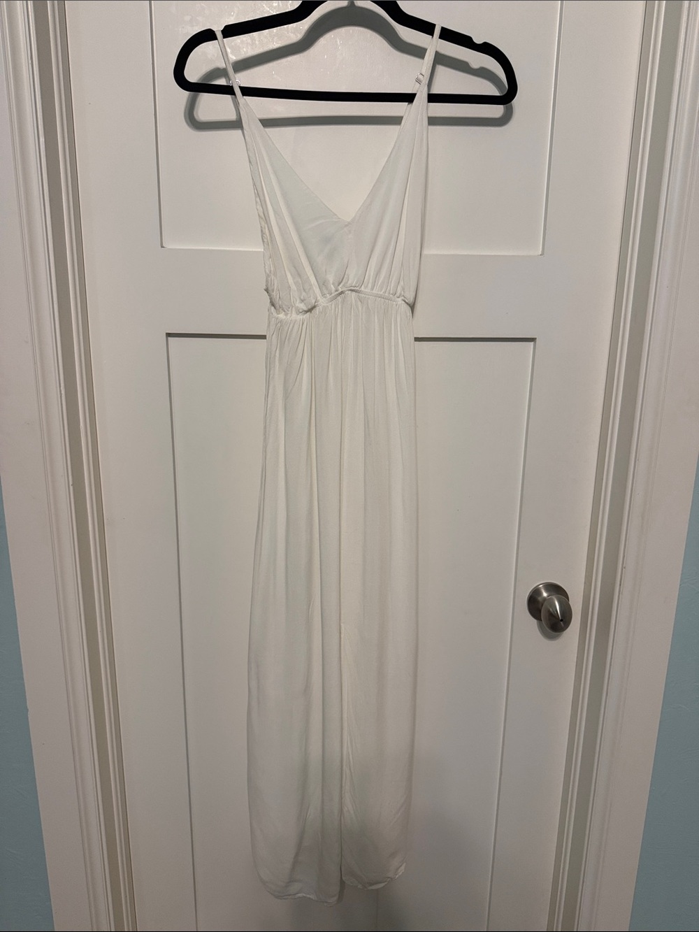 FARM Rio White V‑Neck Spaghetti Strap Slip Vacation Dress Bridal Size S